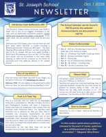 School Newsletter for October 1, 2026